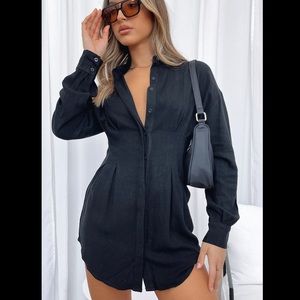 White Fox Boutique Black Shirt Dress
